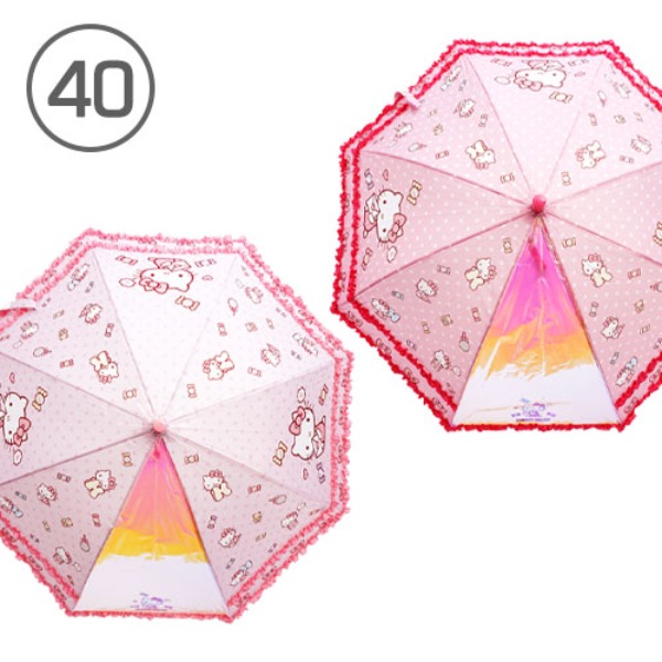 헬로키티 디저트 유아용 이중프릴 우산 40cm(랜덤)