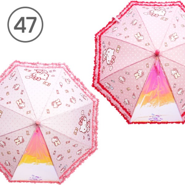 헬로키티 디저트 유아용 이중프릴 우산 47cm(랜덤)